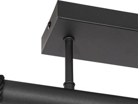 Industrialna lampa wisząca czarna 3-światłowa - Flor