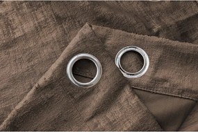 Zaciemniająca zasłona LOOM VELVET 140x250 cm, brązowa Zawieszanie: Metalowe pierścienie