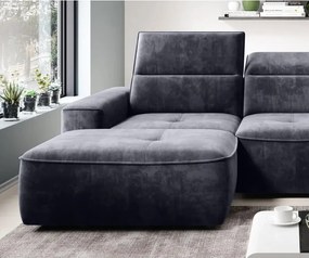 Narożnik COLOMBO Mini Lewostronny z elektryczną funkcją spania pojemnikiem PALLADIUM 19 Antracytowy WERSAL