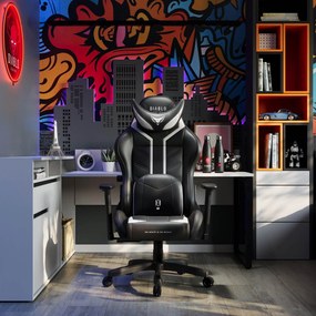 Fotel gamingowy Diablo X-Ray 2.0 Small Size, czarno-biały
