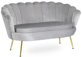 Sofa ZENDAYA Dwuosobowa Szara Muszelka Glamour do Salonu