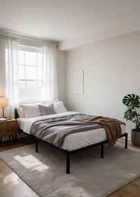 Czarne łóżko metalowe 140x200 cm z materacem G3-G37