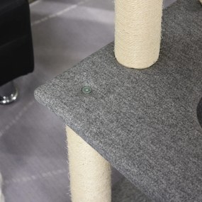 PawHut wielopoziomowy drapak do ostrzenia pazurów dla kotów z hamakiem