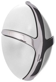 Biały/w kolorze srebra z połyskiem ścienny plastikowy haczyk Tick – Spinder Design