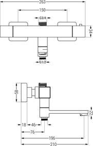 Mexen Cube termostatyczna bateria wannowo-prysznicowa, różowe złoto - 77910-60