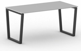 Biurko PRIMO IMPRESS, 160x80 cm, czarna podstawa, szary