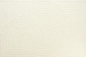 Dywan 100% wełna ręcznie tuftowany - 160 x 230 cm - Złamana biel - 2000 g/m² - LUZAN