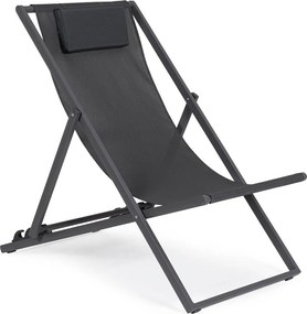 Antracytowy metalowy leżak ogrodowy Taylor – Bizzotto