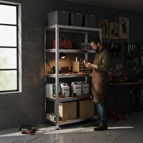 Regał o dużej nośności HEAVY, maks. 875kg, 90x40x180cm, srebrna Jurhan