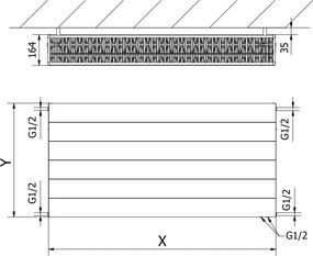 Mexen Line CVL33 grzejnik płytowy 600 x 1100 mm, podłączenie dolne, 2421 W, biały - W633L-060-110-00