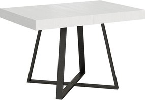 Stół rozkładany 120/204x80 cm Abbraccio frassino biała nogi antracytowe