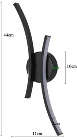 Kinkiet lampa wisząca LED liniowa metalowa AT79-2KL-Black