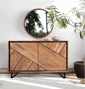 Szafka z litego drewna akacjowego 120x78x40 cm Ambala – Interia Home &amp; Living