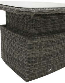 Rattanowy zestaw modułowy BORNEO LUXURY dla 8 osób (szary)