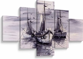 Obraz - Port, obraz olejny (125x70 cm)