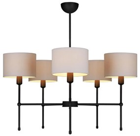 Żyrandol na pręcie MADELA 5xE14/40W/230V biały/czarny