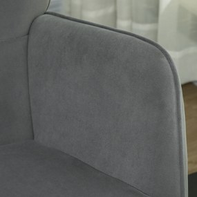 HOMCOM Wintage fotel bujany, zakrzywione płózki, gruba tapicerka, drewno bukowe &amp; stal, ciemnoszary