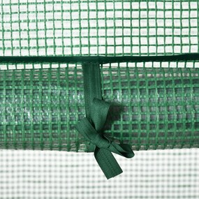 Outsunny Mini Szklarnia Foliowa z 3 Półkami i Drzwiami Zwijanymi Rabatka Warzywna Praktyczna 69x49x125cm Zielony | Aosom PL