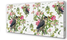 Obraz drukowany na płótnie Ptaki Siedzące na Gałęzi