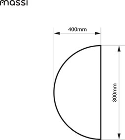 Lustro półokrągłe z podświetleniem MOON Half LED | Różne rozmiary | Różne kolory : Kolor tafli szkła - Srebrny, Rozmiar - 40 x 80 cm