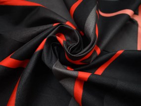 PrzytulneMieszkanie.pl PrzytulneMieszkanie.pl Bawełniana pościel PENELOPE RED czarna Rozmiar pościeli: 70 x 90 cm | 140 x 200 cm