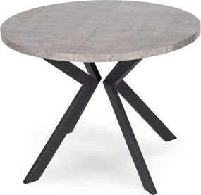 Stół okrągły Auron rozkładany 80-160 cm do jadalni – nowoczesny stół loftowy z blatem MDF do małych mieszkań