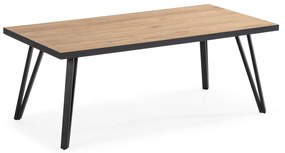 Czarny stolik z blatem w dekorze dębu 60x120 cm Sindi – Marckeric