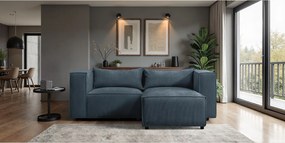 Narożnik w kształcie L Modulo, tkanina Lincoln, Ciemnoniebieski, Prawy