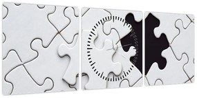 Obraz puzzli (z zegarem) (90x30 cm)