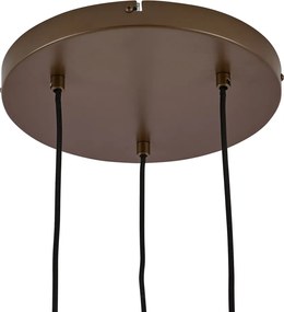 Lampa wisząca w stylu Hotel Chic ciemny brąz z bursztynowym szkłem 3-źródłowa - Stavelot