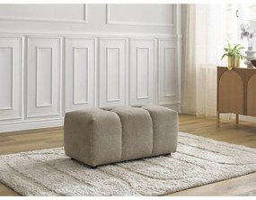 Beżowy podnóżek z tkaniny szenilowej Roxelane – Bobochic Paris