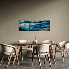 Obraz - Fale (z zegarem) (90x30 cm)