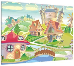 Obraz na szkle - Kolorowe miasteczko (70x50 cm)