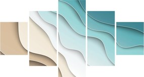 Abstrakcyjny obraz wybrzeża morskiego (125x70 cm)