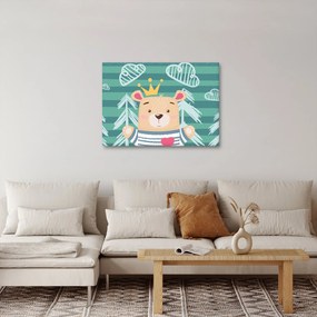 Obraz - Niedźwiadek w lesie (70x50 cm)