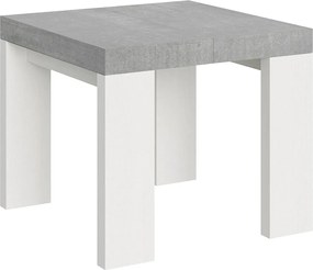 Stół rozkładany 90x90/246 cm Blat Roxell Mix Cement - nogi z białego jesionu