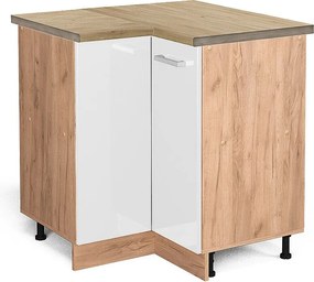Szafka narożna biały wysoki połysk 75.6x60x81.6 r-line