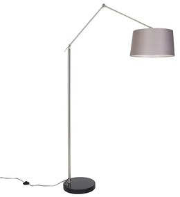 Nowoczesna lampa podłogowa stalowa zkloszem ciemnoszarym 45 cm - Editor Nowoczesny Oswietlenie wewnetrzne