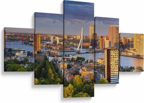 Obraz - Panorama Rotterdamu, Holandia (125x70 cm)