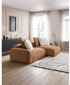 Brązowy narożnik z imitacji skóry (strona zmienna) Boheme – Bobochic Paris
