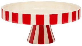 Ceramiczna patera świąteczna, czerwono-biała, Ø 27 cm