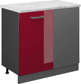Szafka narożna czerwony połysk 86x60x81.6 r-line