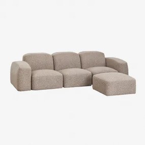 Bastian 3-częściowa Modułowa Sofa I Puf Bukla Brąz Mokka - Sklum