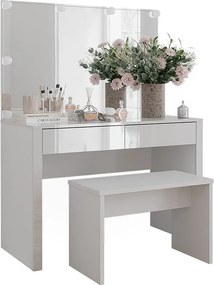 Toaletka biały wysoki połysk/biały 110x50x75.5 annabelle