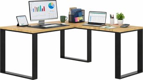 Drewniane loftowe biurko narożne 170x70 + 70x90 Z3-M75