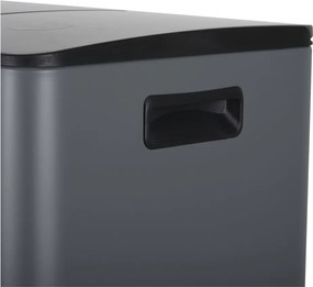 Ciemnoszary stalowy kosz na śmieci 2x20 l do segregacji odpadów/z pedałem Aliya – Spirella