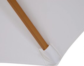 Outsunny Parasol Przeciwsłoneczny Drewniany Balkonowy 3m Kremowo-Biały Elegancki i Praktyczny | Aosom PL