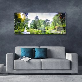 Obraz Akrylowy Las Wodospad Słońce Natura