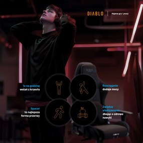 Fotel gamingowy Diablo X.One Prime, Normal Size, Burned Black