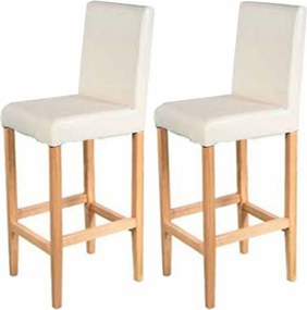 Stołek barowy Vicenza (zestaw 2 sztuk),  kremowy, jasne nogi